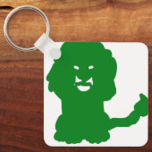 Green Lion Zodiac Silhouette Keychain (Voorkant)