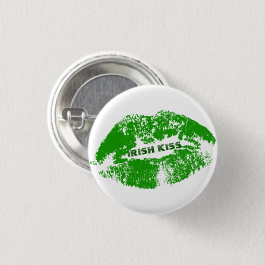 Green Lips Irish Kiss Ronde Button 3,2 Cm (Voorkant /achterkant)