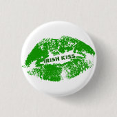 Green Lips Irish Kiss Ronde Button 3,2 Cm (Voorkant)
