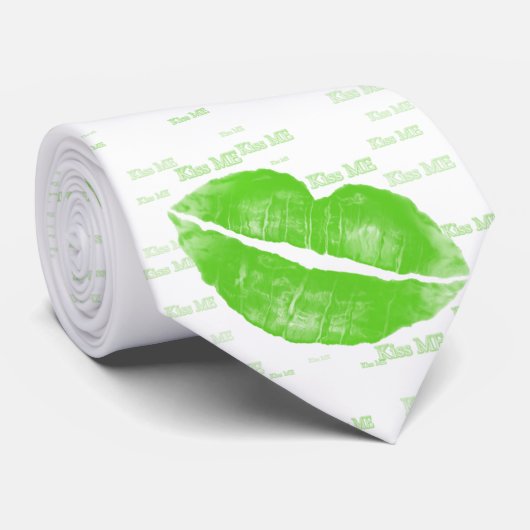 Green Lips - Irish Lipstick Blot St Patrick's Day Stropdas (Opgerold)