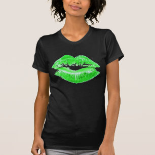 Green Lips Kiss me Ik ben Iers St. Paddy's Day Shi T-shirt