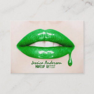 Green Lipstick Makeup Artist Visitekaartje