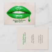 Green Lipstick Makeup Artist Visitekaartje (Voorkant / Achterkant)
