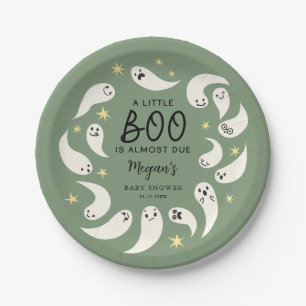 Green Little Boo Oktober Baby shower Papieren Bordje