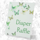 Green Little Butterfly Baby shower Luier Raffle Reclamebord Met Voetstuk