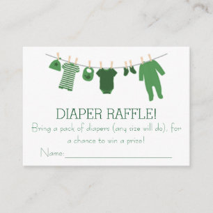 Green Little Clothes Diaper Raffle Tickets Informatiekaartje