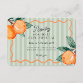 Green Little Cutie Pastel Citrus Baby Registry Informatiekaartje