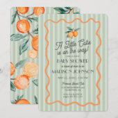 Green Little Cutie Pastel Citrus Theme Baby shower Kaart (Voorkant / Achterkant)