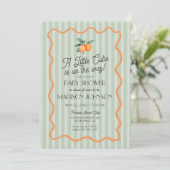Green Little Cutie Pastel Citrus Theme Baby shower Kaart (Staand voorkant)