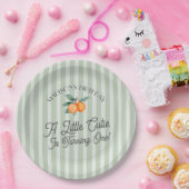 Green Little Cutie Pastel Citrus Verjaardagsfeestj Papieren Bordje (Feest)