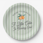 Green Little Cutie Pastel Citrus Verjaardagsfeestj Papieren Bordje (Voorkant)