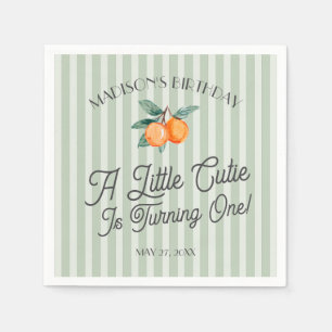 Green Little Cutie Pastel Citrus Verjaardagsfeestj Servet