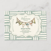 Green Little Fisherman Vist Diapper Raffle Informatiekaartje (Voorkant)