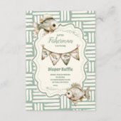 Green Little Fisherman Vist Diapper Raffle Informatiekaartje (Voorkant)