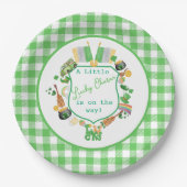 Green Little Lucky Charm baby shower Papieren Bordje (Voorkant)