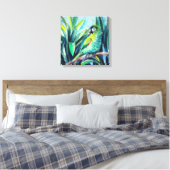 Green Little macaw Canvas Print (Insitu (Slaapkamer))
