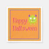 Green Little Monster Halloween Fun Kinder Servet (Voorkant)