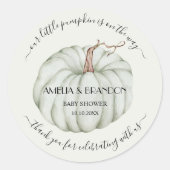 Green Little Pumpkin Baby shower Dank u Ronde Sticker (Voorkant)