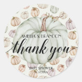 Green Little Pumpkin Baby shower Dank u Ronde Sticker (Voorkant)