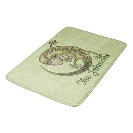 Green Lizard Badmat (Gekanteld)