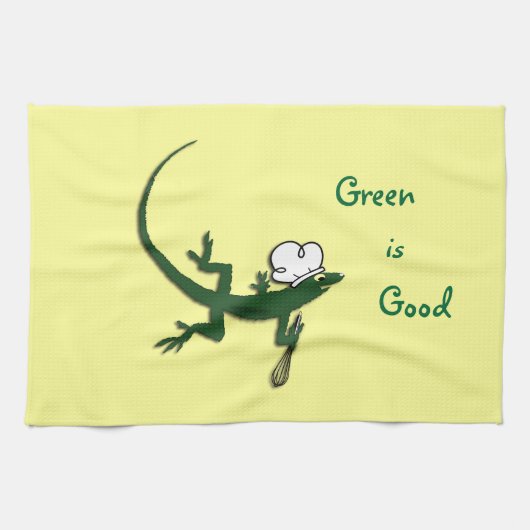 Green Lizard Chef Kitchen Towel Theedoek (Horizontaal)