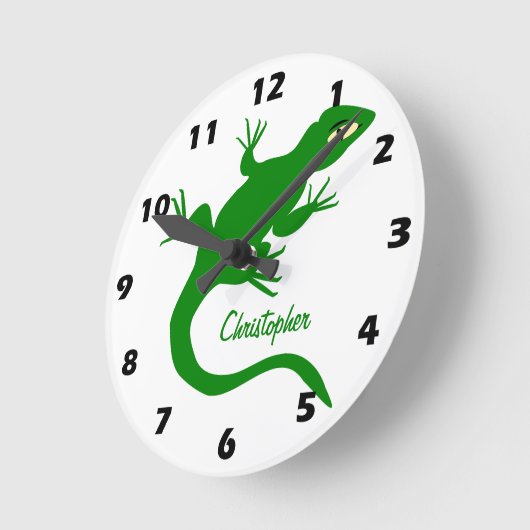 Green Lizard Design Personalised Ronde Klok (Hoek)