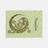 Green Lizard Fleece Deken (Voorkant (Horizontaal))