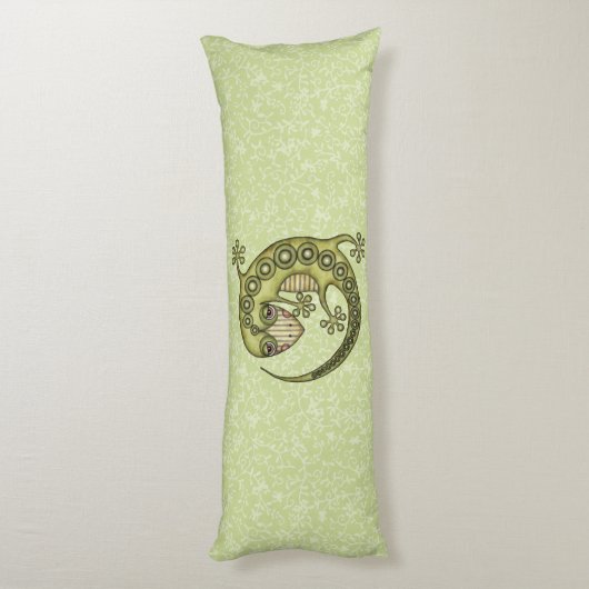 Green Lizard Lichaamskussen (Achterkant (Verticaal))