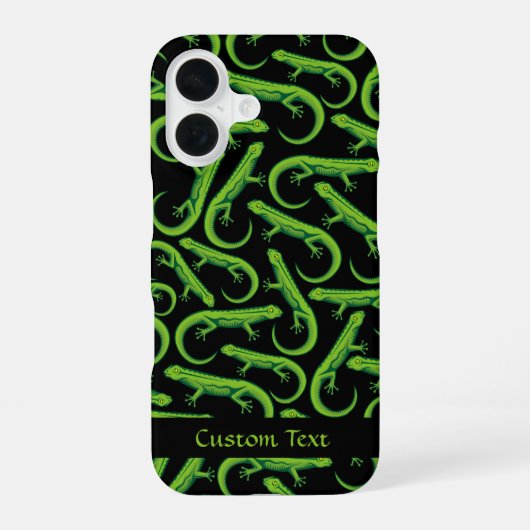 Green Lizard Pattern iPhone 16 Hoesje (Achterkant)