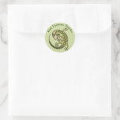 Green Lizard Ronde Sticker (Tas)