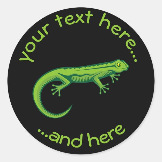 Green Lizard Ronde Sticker (Voorkant)