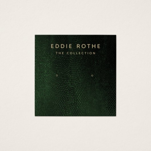 Green Lizard Skin Stud Earring Display Kaart (Voorkant)