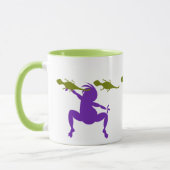 Green Lizards en Paarse Dancing Kokopelli Mok (Links)