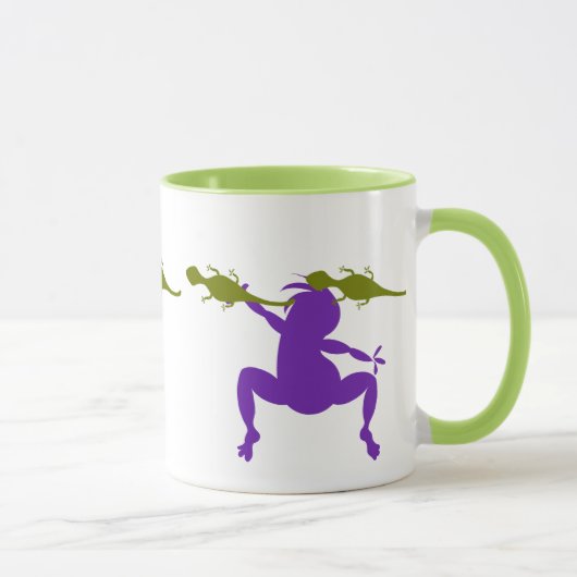 Green Lizards en Paarse Dancing Kokopelli Mok (Rechts)