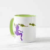 Green Lizards en Paarse Dancing Kokopelli Mok (Voorkant links)