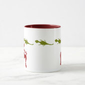 Green Lizards en Red Dancing Kokopelli Mok (Midden)