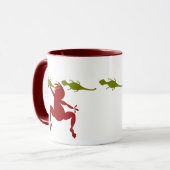Green Lizards en Red Dancing Kokopelli Mok (Voorkant links)