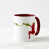 Green Lizards en Red Dancing Kokopelli Mok (Voorkant rechts)