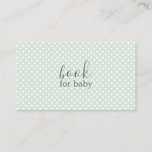 Green Llama Polka Dot Book Request Baby shower Informatiekaartje (Achterkant)