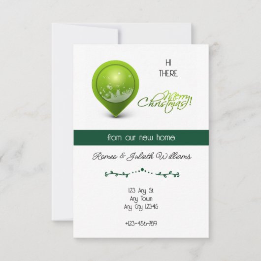 Green Location New Home Announcement Aankondiging (Voorkant)