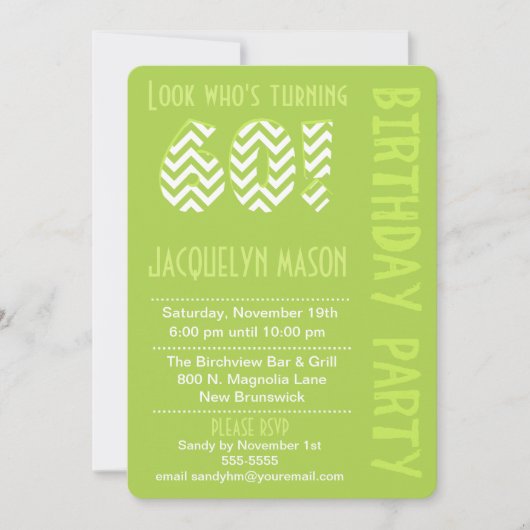 Green look die 60 dagen uitnodigt kaart (Voorkant)