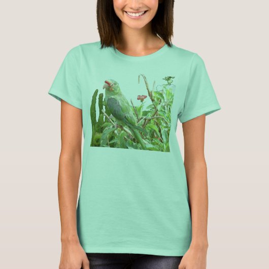 Green Lorikeet Ringer Bird T-Shirt (Voorkant)