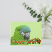 Green Loriket Happy Birthday Cust. Briefkaart (Staand voorkant)