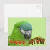 Green Loriket Happy Birthday Cust. Briefkaart (Voorkant / Achterkant)