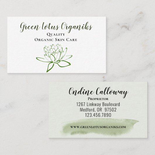 Green Lotus DIY Beauty Care Visitekaartje (Voorkant / Achterkant)
