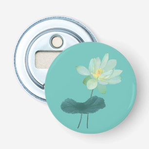 Green Lotus Flower Asian Geïnspireerd Button Flesopener
