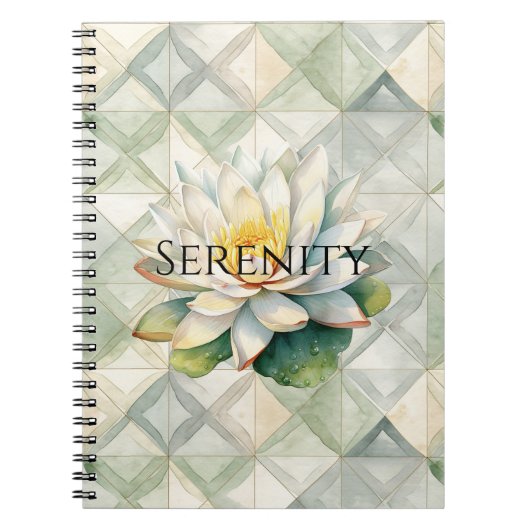 Green Lotus Flower Serenity Notitieboek (Voorkant)