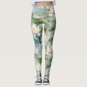Green Lotus Flowers Serenity Leggings (Voorkant)