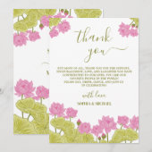 Green Lotus Lily Flowers Weddenschap Indiaas bedan Kaart (Voorkant / Achterkant)