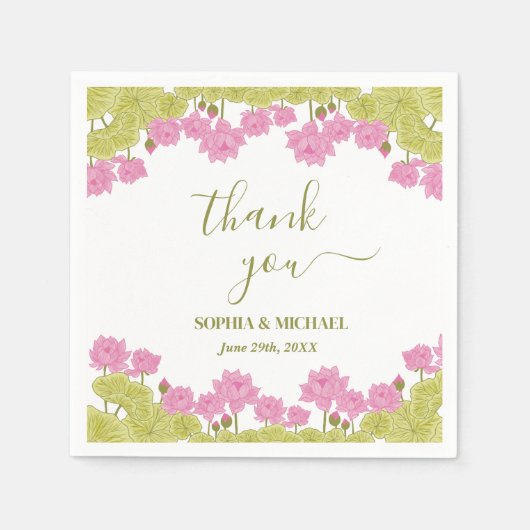 Green Lotus Lily Flowers Wedding Indian Servet (Voorkant)